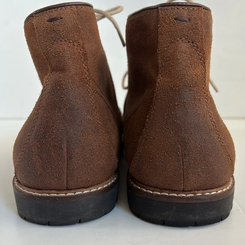 Vince Camuto Lancelot Chukka brown leather upper lace up ankle boots